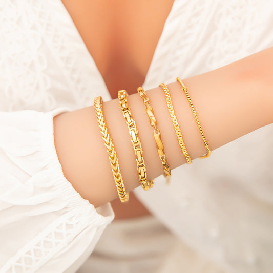 18K Vergoldete Damenarmbänder aus Edelstahl